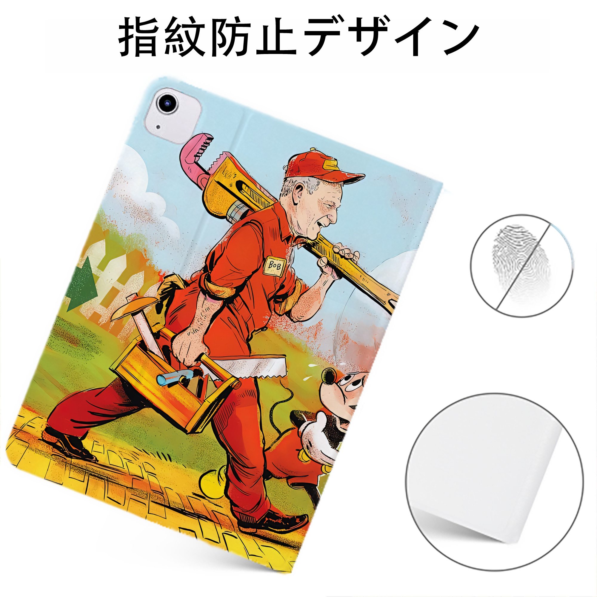 （画像用） ミッキーマウス Mickey Mouse IPadケース ペンホルダー付き ブックスタイルデザイン